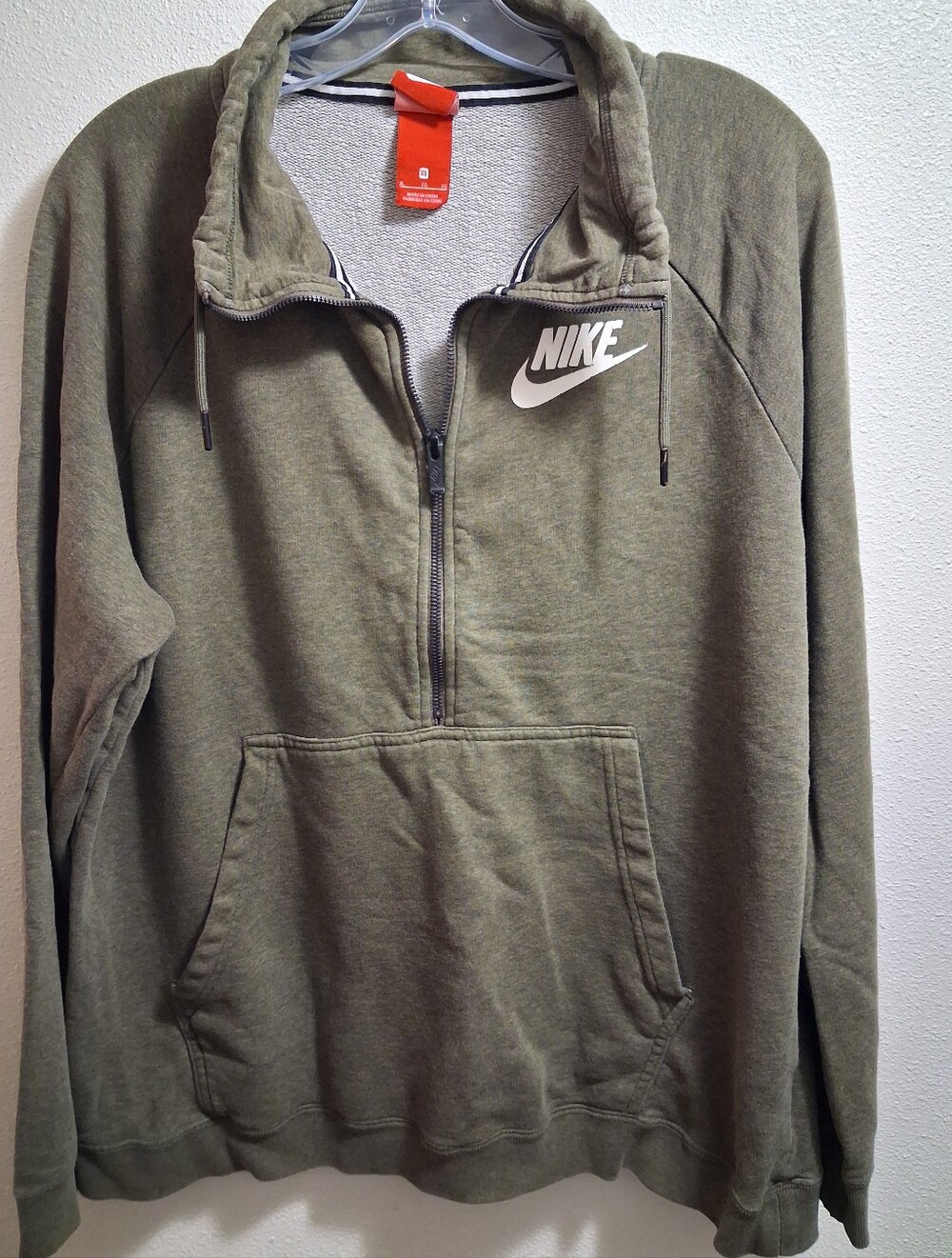 Nike Olive Green Quarter-Zip Sweatshirt